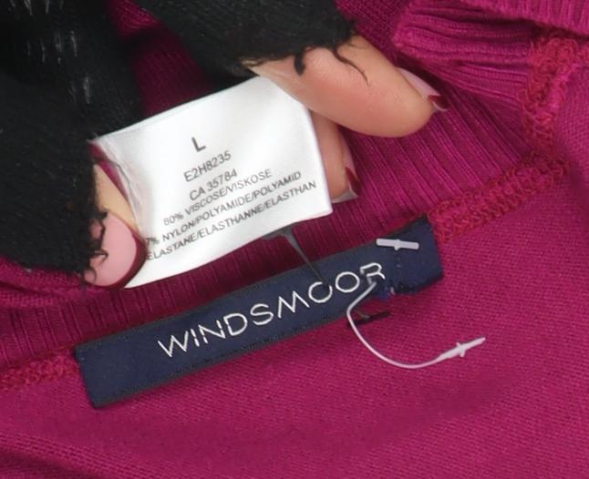 Windsmoor Women’s Purple L Scoop Neck Long Sleeve Jumper