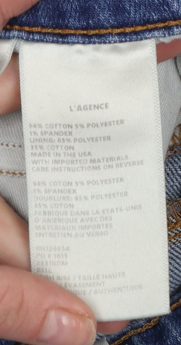 L'AGENCE Women's Blue Flared Denim Jeans Size 25 High Rise Stretch