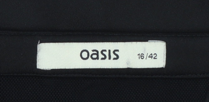 Oasis Women’s Black Size 16 Sleeveless Peplum Zip Pencil Dress