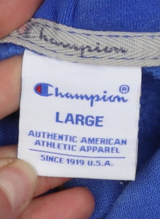 Champion Women’s Blue Pullover Hoodie Size L Cotton Blend Casual