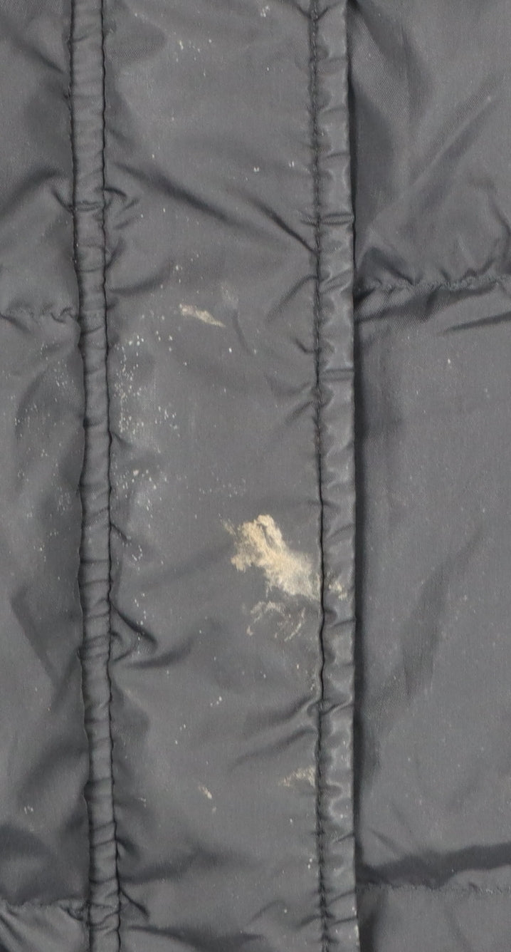 United Colors of Benetton Women’s Black Long Hooded Puffer Coat Size S