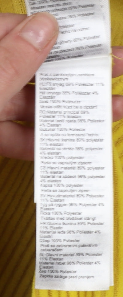 Decathlon Women Yellow Full Zip Hooded Sweatshirt XL
