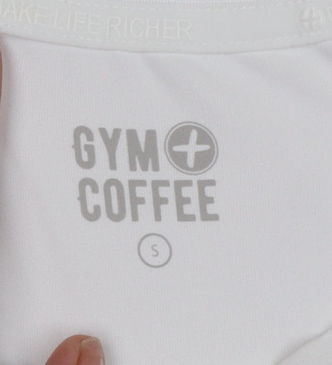 Gym+Coffee Women White S Short Sleeve Active T-Shirt