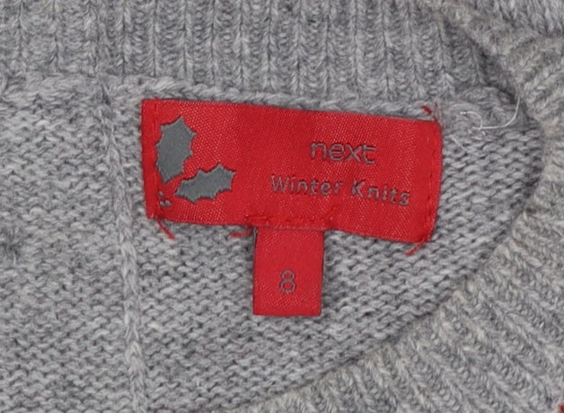 Next Women’s Grey Christmas Fair Isle Pullover Jumper Size 8