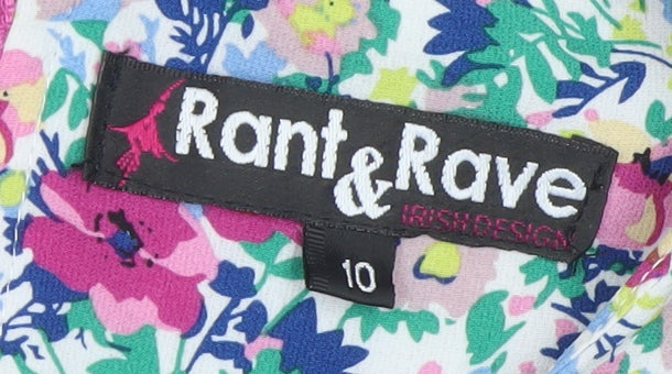 Rant & Rave Womens Multicoloured Floral Tunic Blouse Size 10