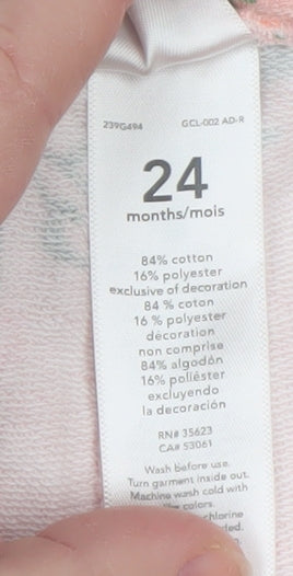 Carter's Girls Pink Floral Ankle Leggings 24 Months Cotton Blend