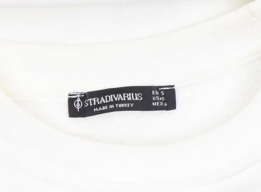 Stradivarius Women White Sweatshirt San Francisco Graphic Size S