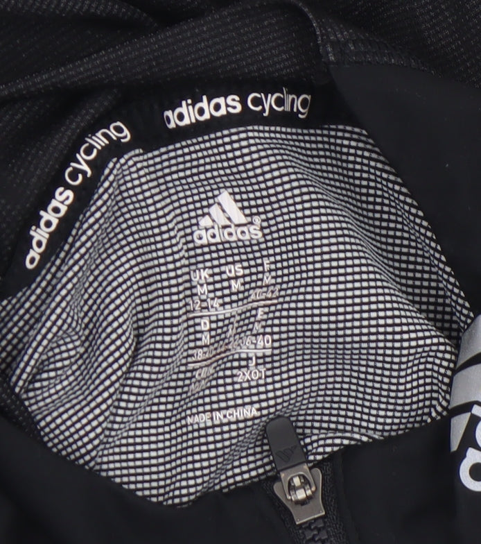 Adidas Womens Black Cycling 1/4 Zip Long Sleeve Top Size M