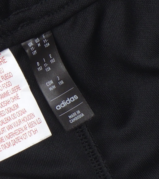 adidas Boys Black 12 Years Jogger Trousers with Zip Pockets
