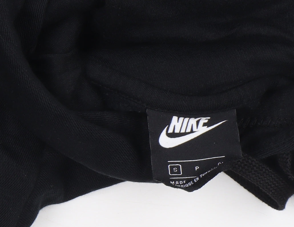 Nike Men's Black Small Pullover Hoodie with Logo Trim