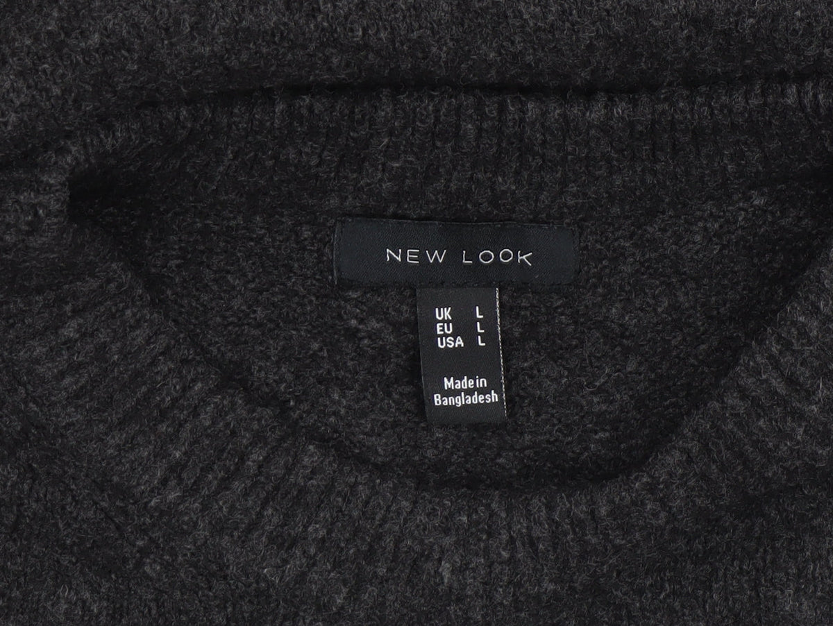 New Look Women's Black L Relaxed Knit Pullover Jumper
