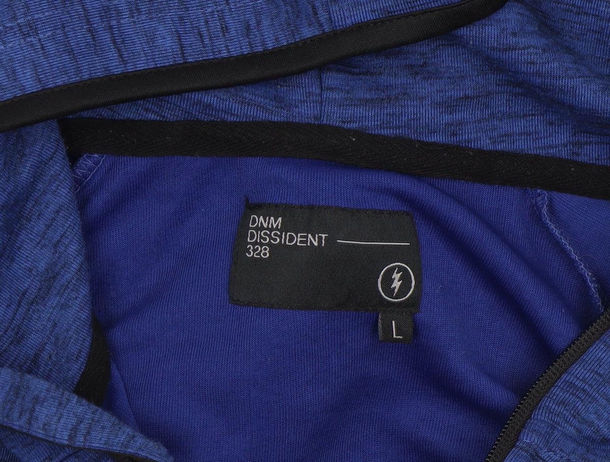 Dissident Mens Blue Full Zip Hoodie Size L Regular Fit