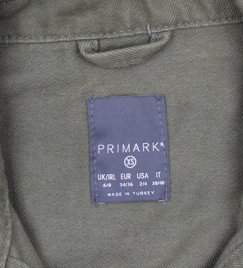 Primark Women's Green XS Cotton Military Jacket