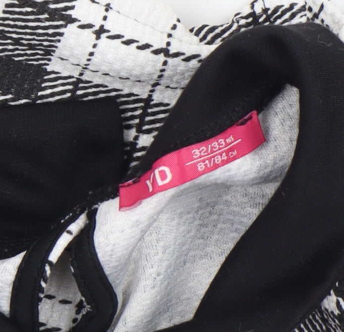 Primark Girls Black Check Collared Shift Dress Size 8 Years