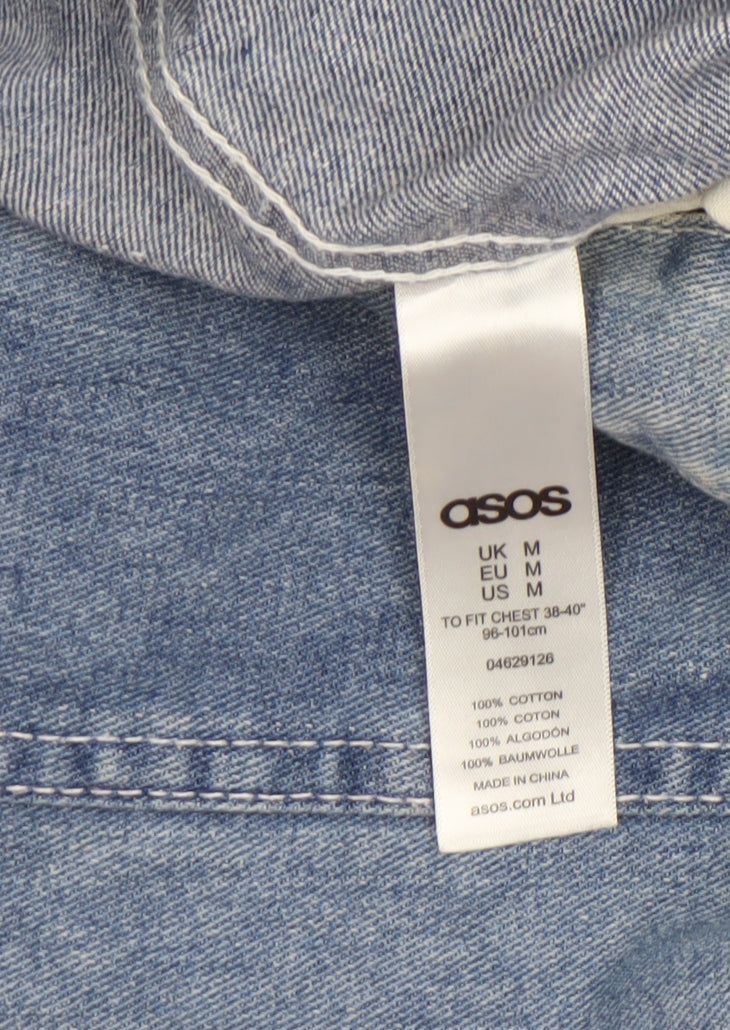 ASOS Mens Blue Denim Cotton Basic Jacket Size M 38in Classic Casual