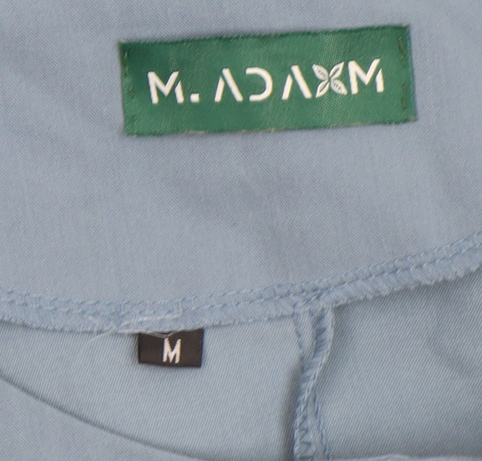 M. Adam Women Blue Midi Shirt Dress Long Sleeve Size M
