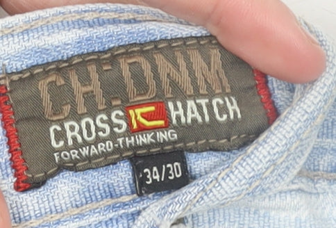 Crosshatch Men's Blue Light Wash Straight Denim Jeans 34W 30L