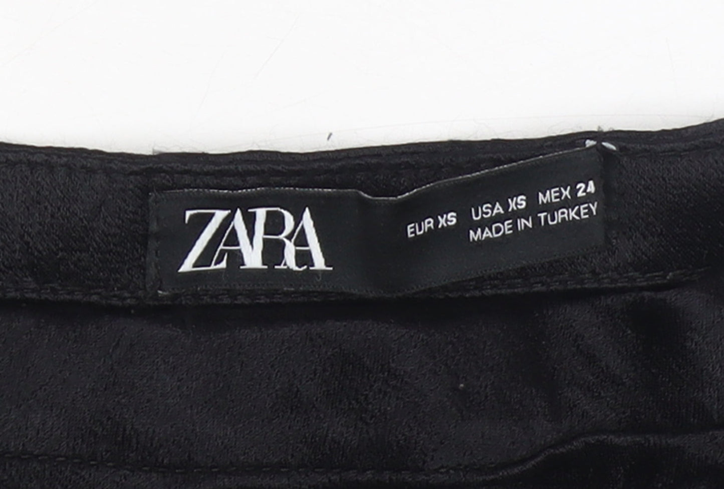Zara Women's Black Midi A-Line Satin Skirt XS