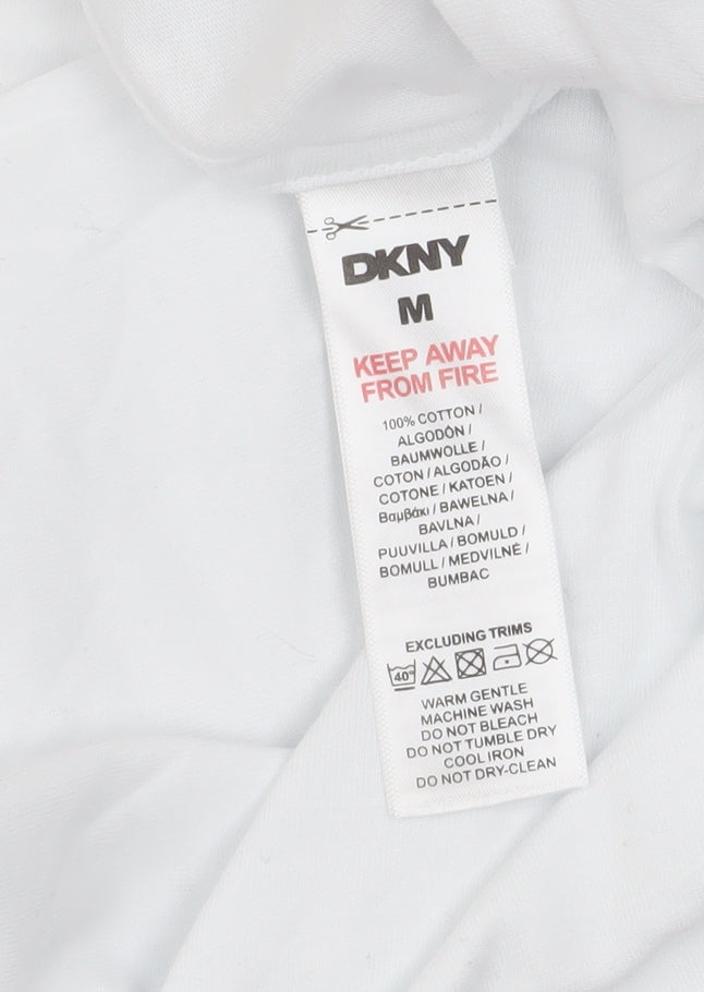 DKNY Men's White Cotton Crew Neck Short Sleeve T-Shirt M