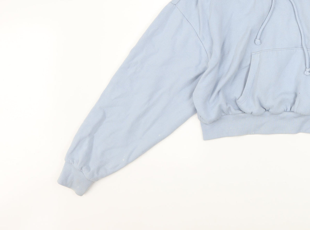 Levi's Women's Blue Pullover Cropped Hoodie Size M Cotton Blend