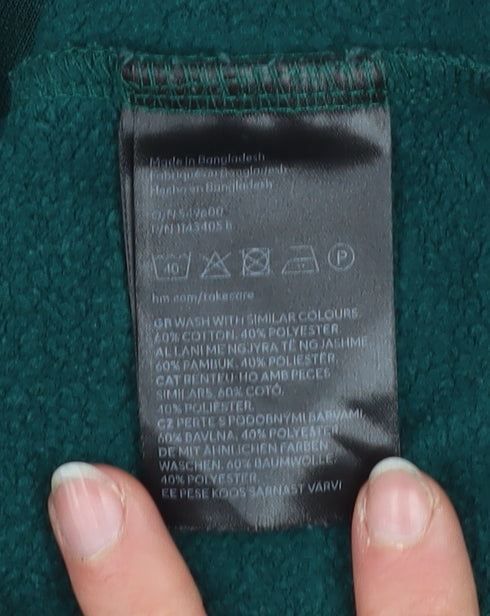 H&M Divided Women's Green Pullover Sweatshirt Size 12 Regular Fit