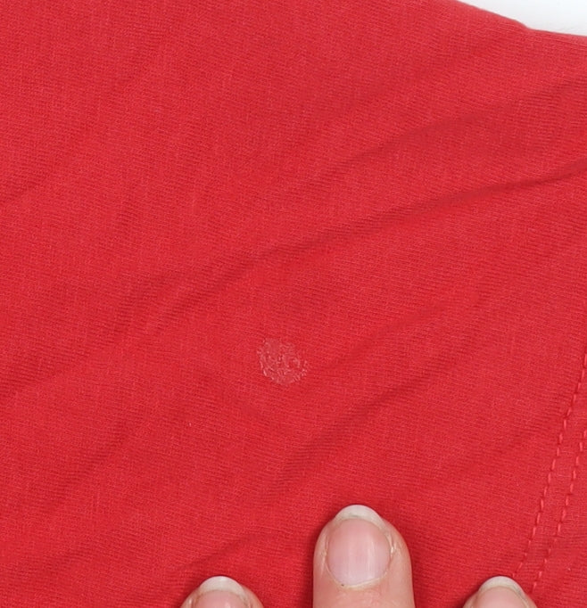 Diesel Men’s Red Cotton Crew Neck Short Sleeve T-Shirt L