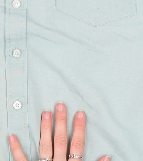 Farah Men's Green Slim Fit Short Sleeve Button-Up Shirt M