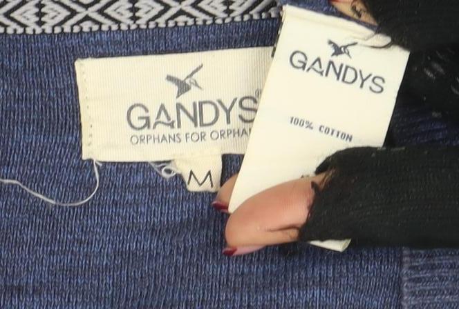Gandy's Women's Blue Cotton Crew Neck Long Sleeve Jumper M