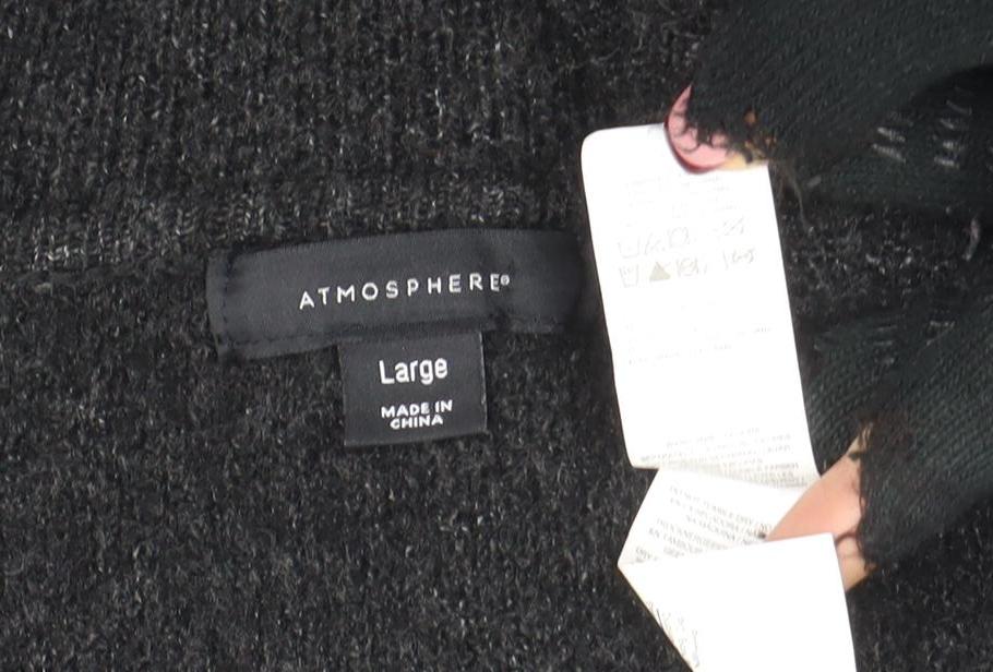 Atmosphere Women's Black Full Zip Chunky Knit Cardigan L
