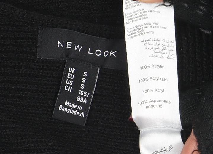 New Look Women’s Black Boat Neck Knit Jumper Size S