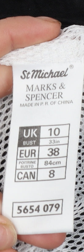 Marks and Spencer St Michael Women's Black Nylon Zip Jacket Size 10