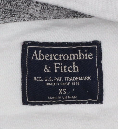 Abercrombie & Fitch Women's White XS Pullover Hoodie Cotton Long Sleeve