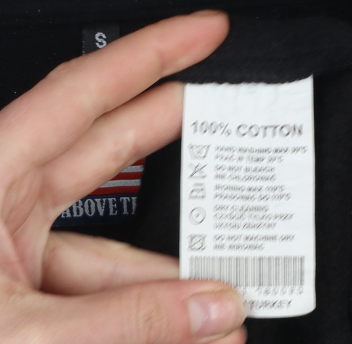 Above The Law Men's Black Pullover Hoodie Size S Embroidered USA Flag