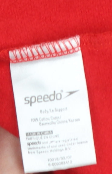 Speedo Boys Red Pullover Hoodie 10-12 Years Cotton Graphic Print
