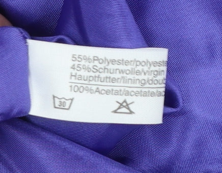 Hardob Women’s Purple Short Sleeve Blazer UK 16 Classic Lined Jacket