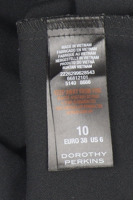 Dorothy Perkins Women’s Black Size 10 Cropped Trousers Workwear