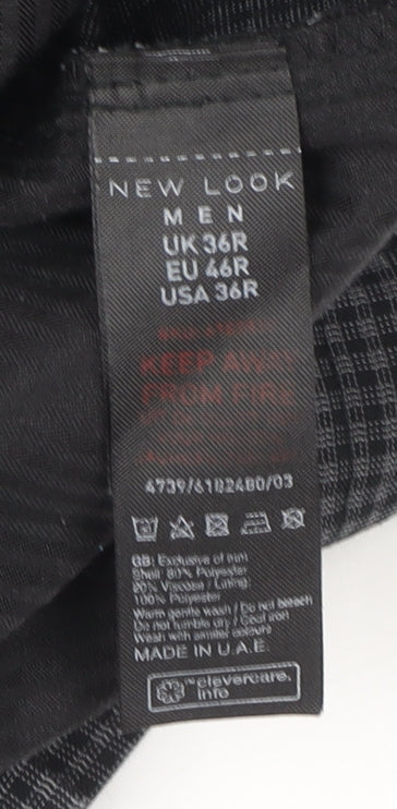 New Look Men Grey Check Regular Fit Trousers Size 36R