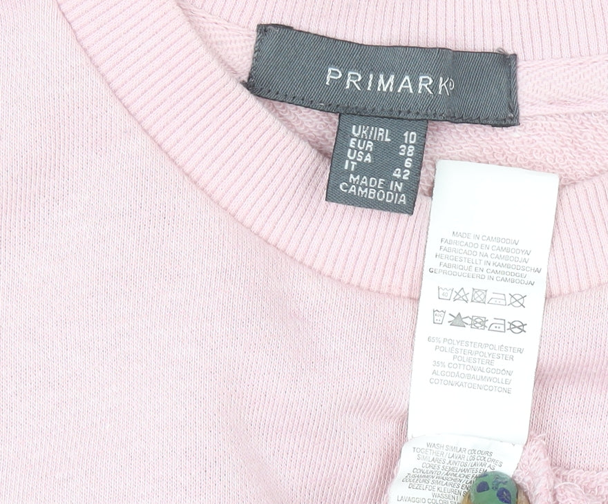Primark Women Pink Crew Neck Pullover Jumper Size 10