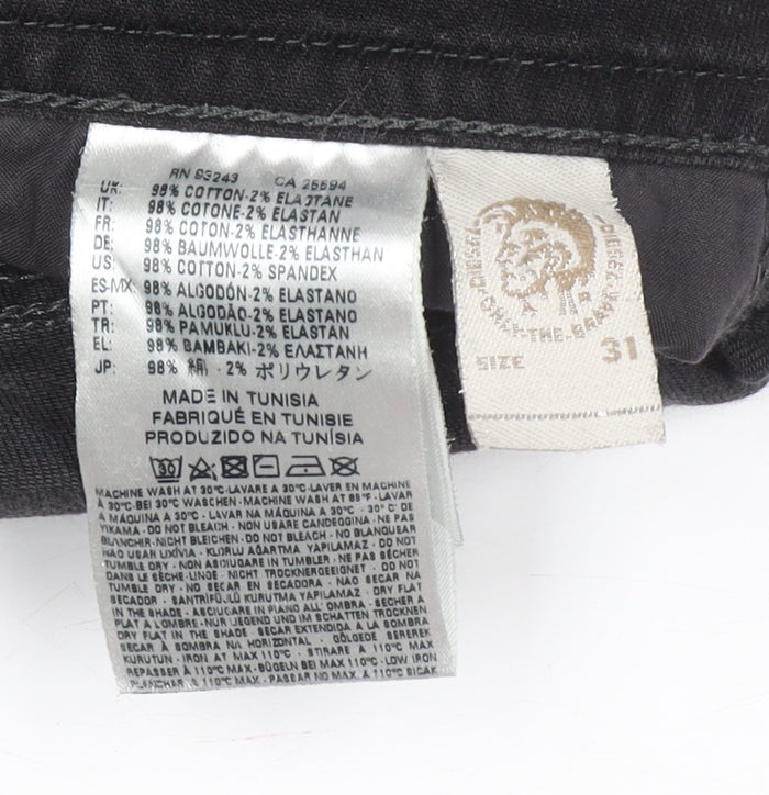 Diesel Men's Black Slim Fit Straight Denim Jeans Size 31
