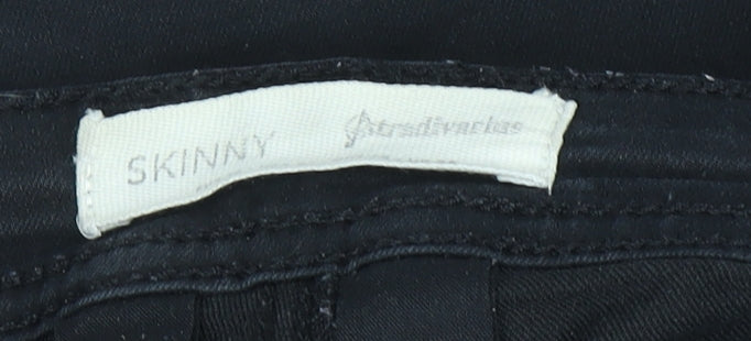 Stradivarius Womens Black Skinny Jeans Zip Ankle Stretch Size 12