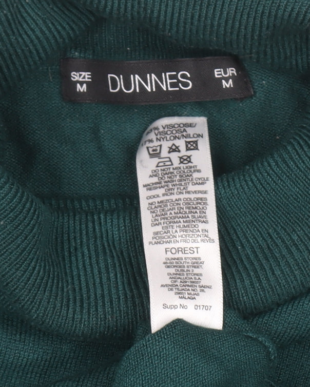 Dunnes Womens Green Roll Neck Knit Jumper Size M