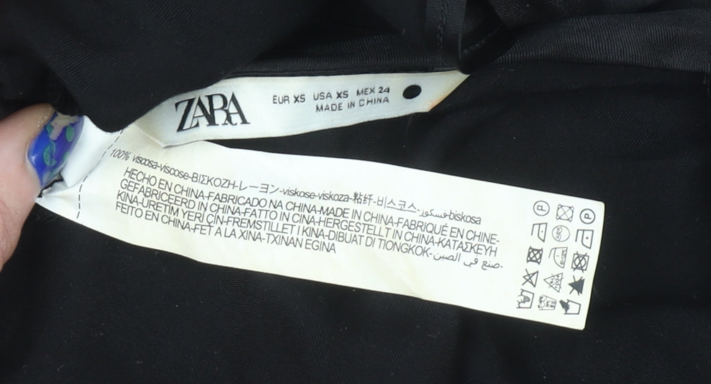 ZARA Women’s Black Viscose Midi Slip Dress XS