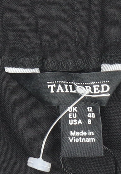 Women's Black Tailored Polyester Work Trousers Size 12