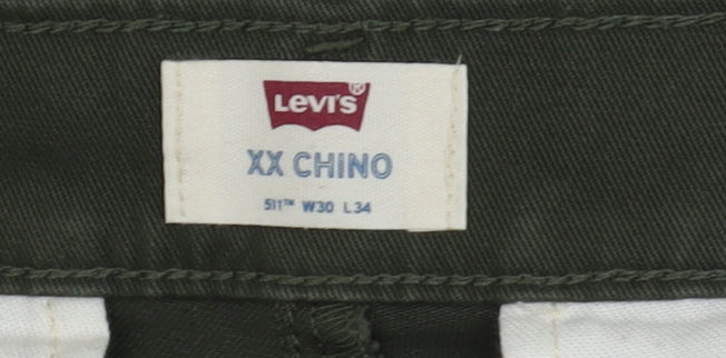 Levi's Men's Green 511 Slim XX Chino Trousers W30 L34