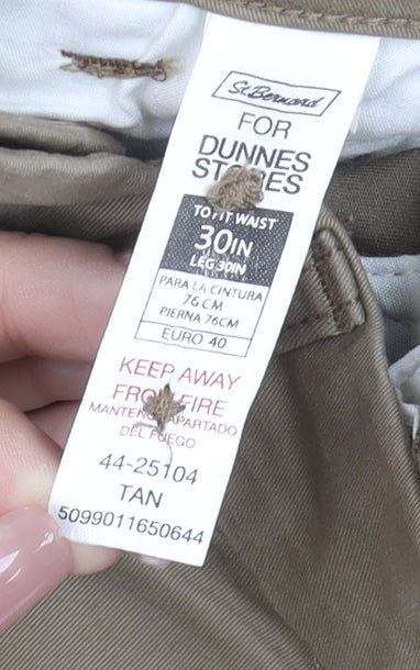 St. Bernard for Dunnes Stores Men's Beige Slim Fit Chino Trousers 30W 30L
