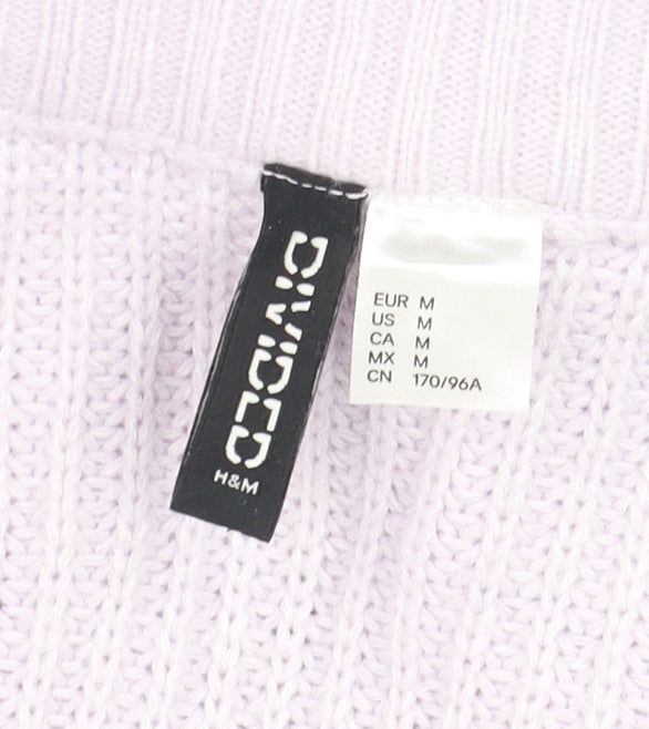 H&M Womens Purple Cable Knit Button Cardigan Size 12
