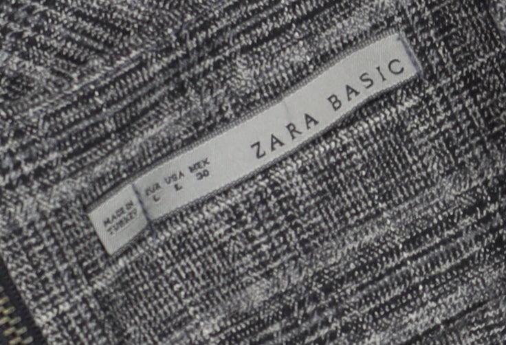 Zara Women Grey Check Shift Dress Size 14 Workwear Sleeveless