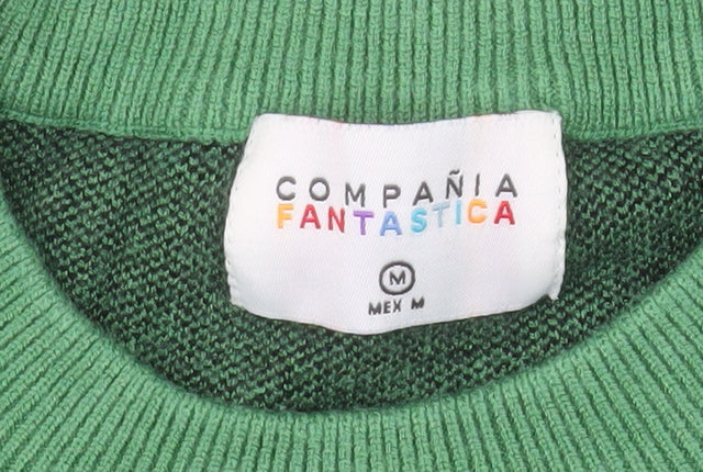Compañía Fantástica Women's Green Polka Dot Puff Sleeve Jumper M