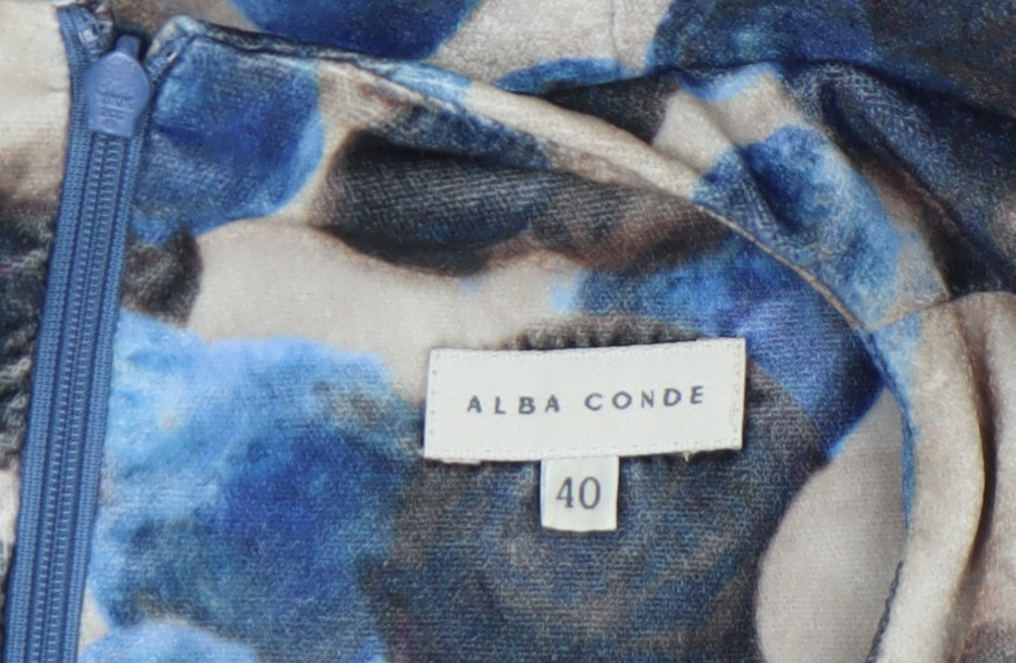 Alba Conde Women Multicoloured Size 12 Sheath Knee Length Dress