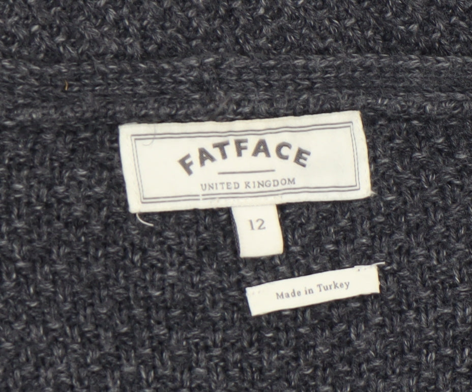 FatFace Women’s Grey V-Neck Knit Cardigan Size 12